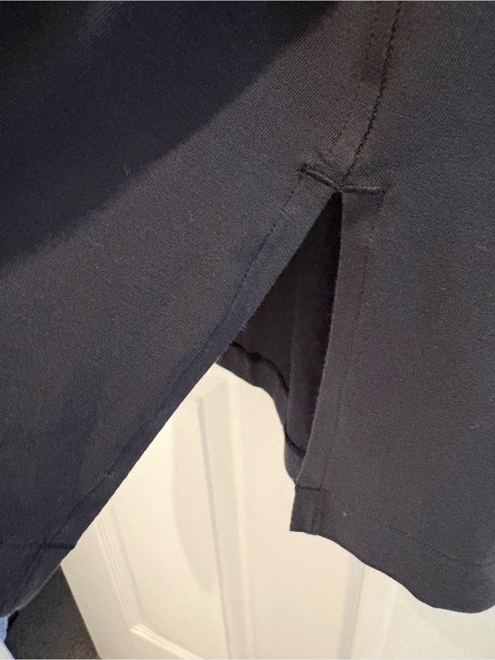Lululemon Wrap Dress Black Pima Cotton Tie Back Stretch A-Line Dress Size 10 Est - Picture 5 of 6